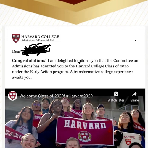 Stanford Admission Letter